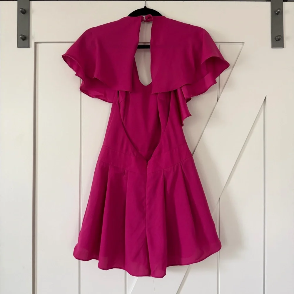 Ark & Co Hot Pink Ruffle Romper - Picture 3 of 6